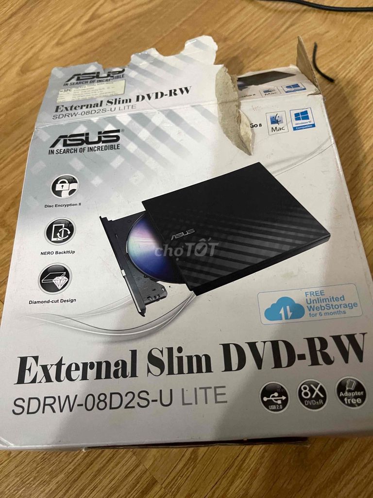 Ổ đĩa DVD Asus SDRW-08D2S-U Lite Đen. Mua bán Phụ kiện (Màn hình, Chuột...) tại Quận Đống Đa Hà Nội được đăng bởi Tiệm Tạp Hoá Ký Ức  hình 1