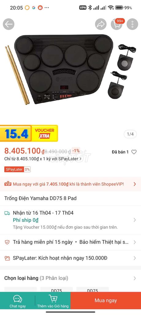 Trống điện tử Yamaha DD75 hàng mới chưa sử dụng . Mua bán Nhạc cụ tại Quận Ninh Kiều Cần Thơ được đăng bởi mai quang hình 1