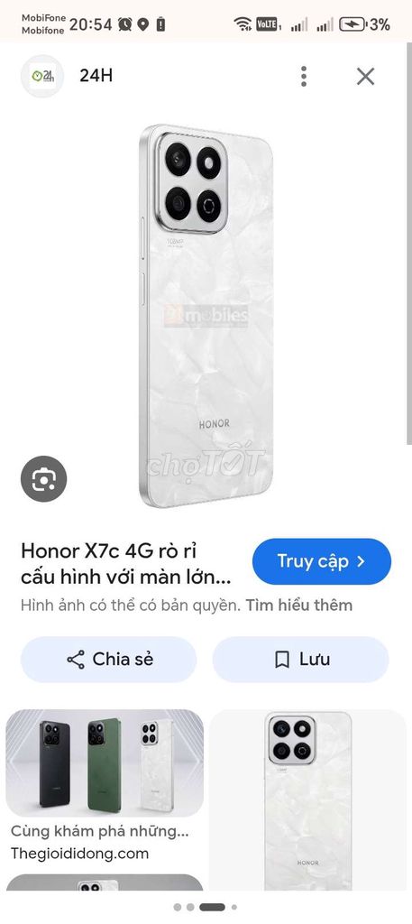 Honor X7c 8GB/256GB Trắng. Mua bán Điện thoại tại Quận Nam Từ Liêm Hà Nội được đăng bởi Huy Hùng hình 1