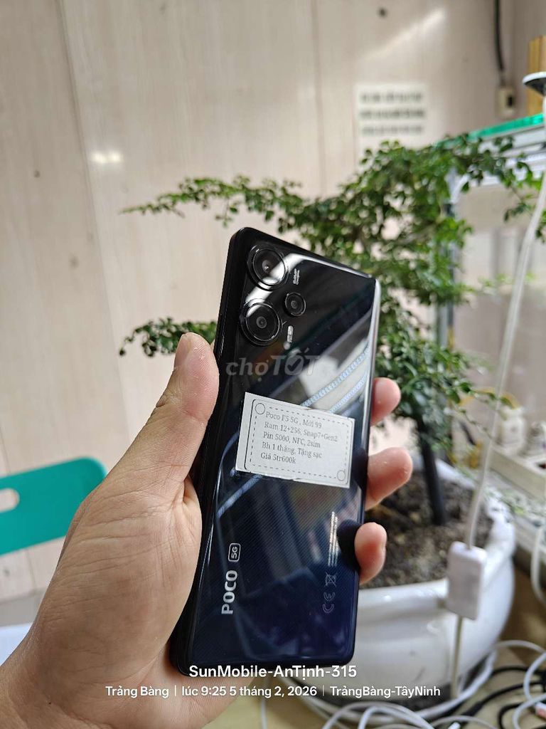 POCO F5 5G R12+256 Snap7+Gen2 Pin5000 TL02. Mua bán Điện thoại tại Huyện Trảng Bàng Tây Ninh được đăng bởi Sun Mobile Shop Điện Thoại Trảng Bàng Tây Ninh 01 hình 1