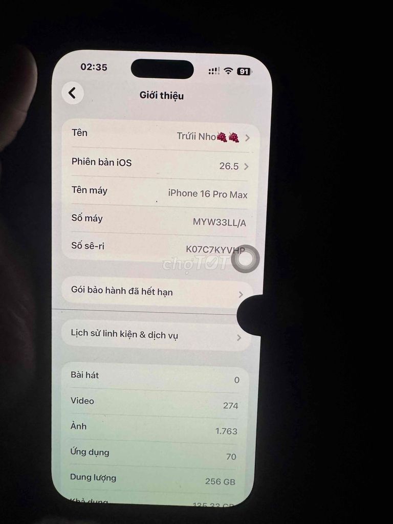 Apple iPhone 16 Pro Max 256GB 2 sim. Mua bán Điện thoại tại Quận Hoàng Mai Hà Nội được đăng bởi Dương Trường Thành hình 1