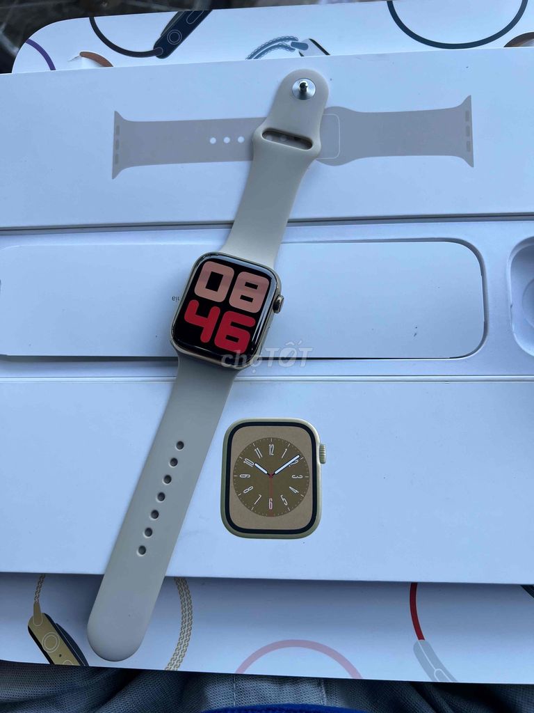 Apple Watch Sr 8 45 thép vàng fullbox vn esim. Mua bán Thiết bị đeo thông minh tại Quận 11 Tp Hồ Chí Minh được đăng bởi Phương Quý hình 1