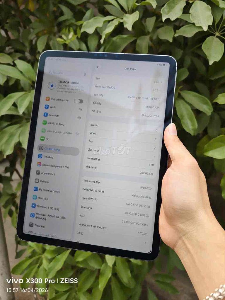 Apple iPad Pro M1 1TB 5G Wifi Gray. Mua bán Máy tính bảng tại Quận Ba Đình Hà Nội được đăng bởi Nguyễn Công Thành hình 1