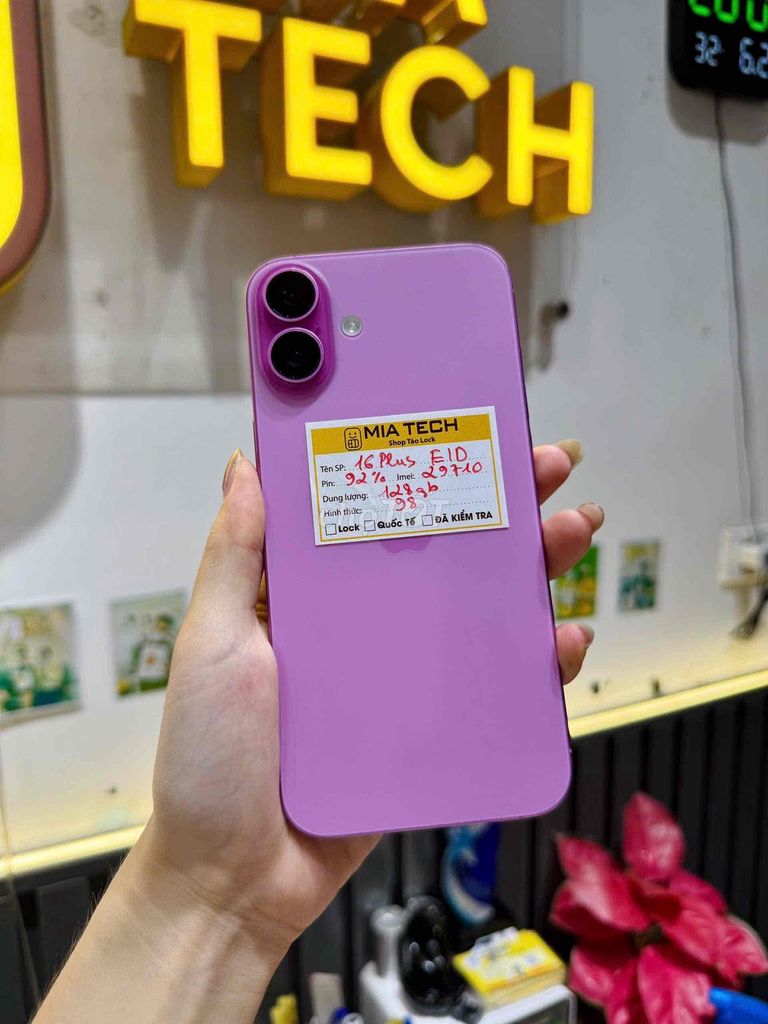 Apple iPhone 16 Plus Lock 128GB Tím 92% pin. Mua bán Điện thoại tại Quận Ba Đình Hà Nội được đăng bởi Huy Trần hình 1