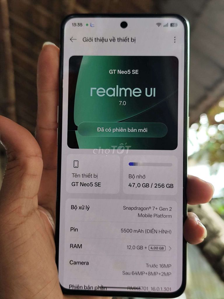 Realme GT Neo 5 SE 12GB/256GB Snapdragon 7+ Gen 2. Mua bán Điện thoại tại Huyện Càng Long Trà Vinh được đăng bởi Phước Giàu  hình 1