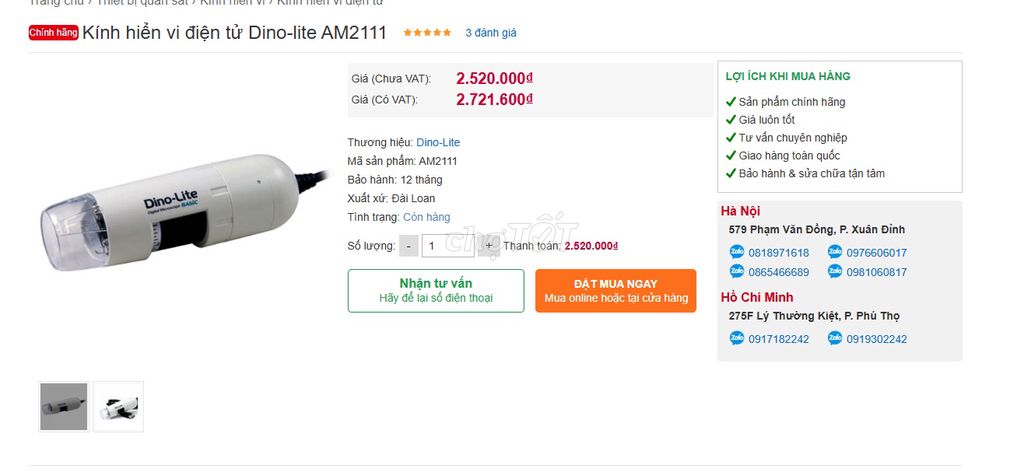 Kính hiển vi điện tử Dino-Lite AM2111 mới 100%. Mua bán Đồ chuyên dụng, Giống nuôi trồng tại Huyện Bình Xuyên Vĩnh Phúc được đăng bởi Hà Hiếu hình 1