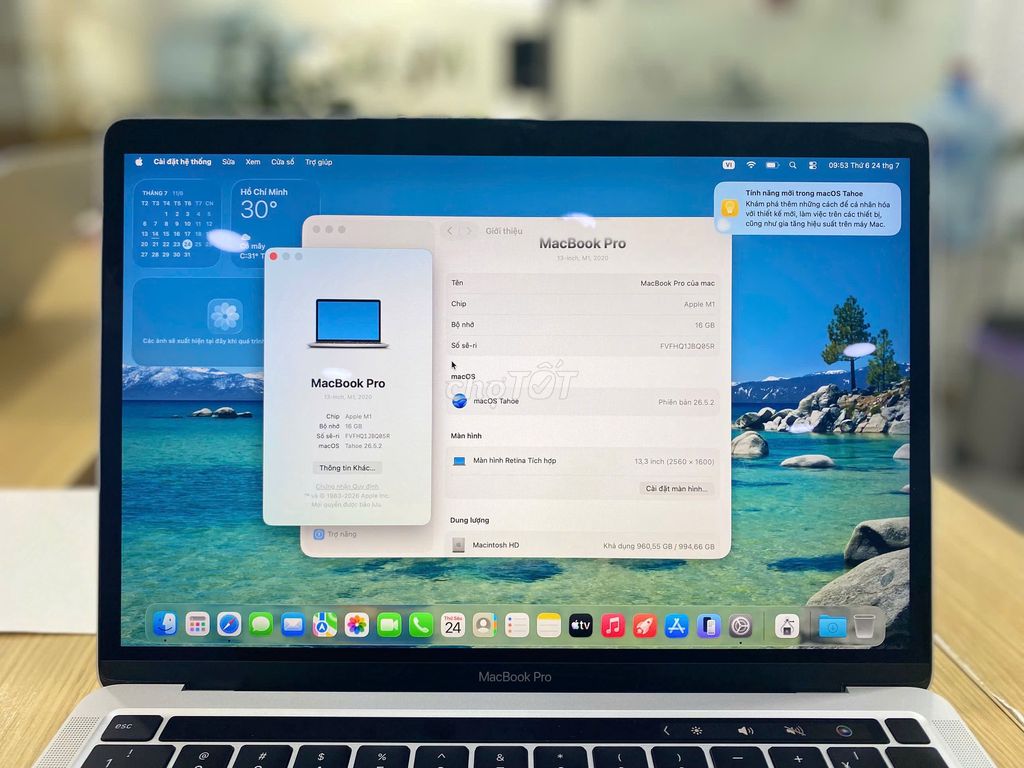 MacBook Pro 13inch 2020 Chip M1 16GB 1TB SSD . Mua bán Laptop tại Quận 10 Tp Hồ Chí Minh được đăng bởi Lapvn hình 1