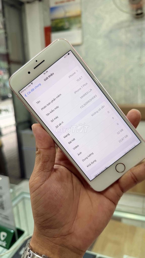 Apple iPhone 7 Plus 32GB Hồng Đã qua sử dụng. Mua bán Điện thoại tại Quận Bình Thạnh Tp Hồ Chí Minh được đăng bởi Phan Luận hình 1