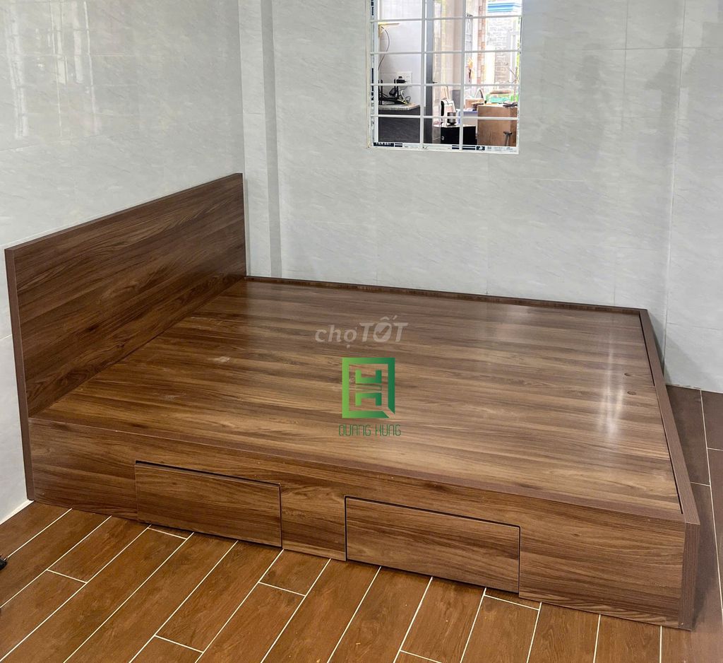 Giường ngủ Gỗ MDF Vàng, Nâu 1m2x2m. Mua bán Giường, chăn ga gối nệm tại Thành phố Dĩ An Bình Dương được đăng bởi Nội Thất Quang Hùng TD hình 1