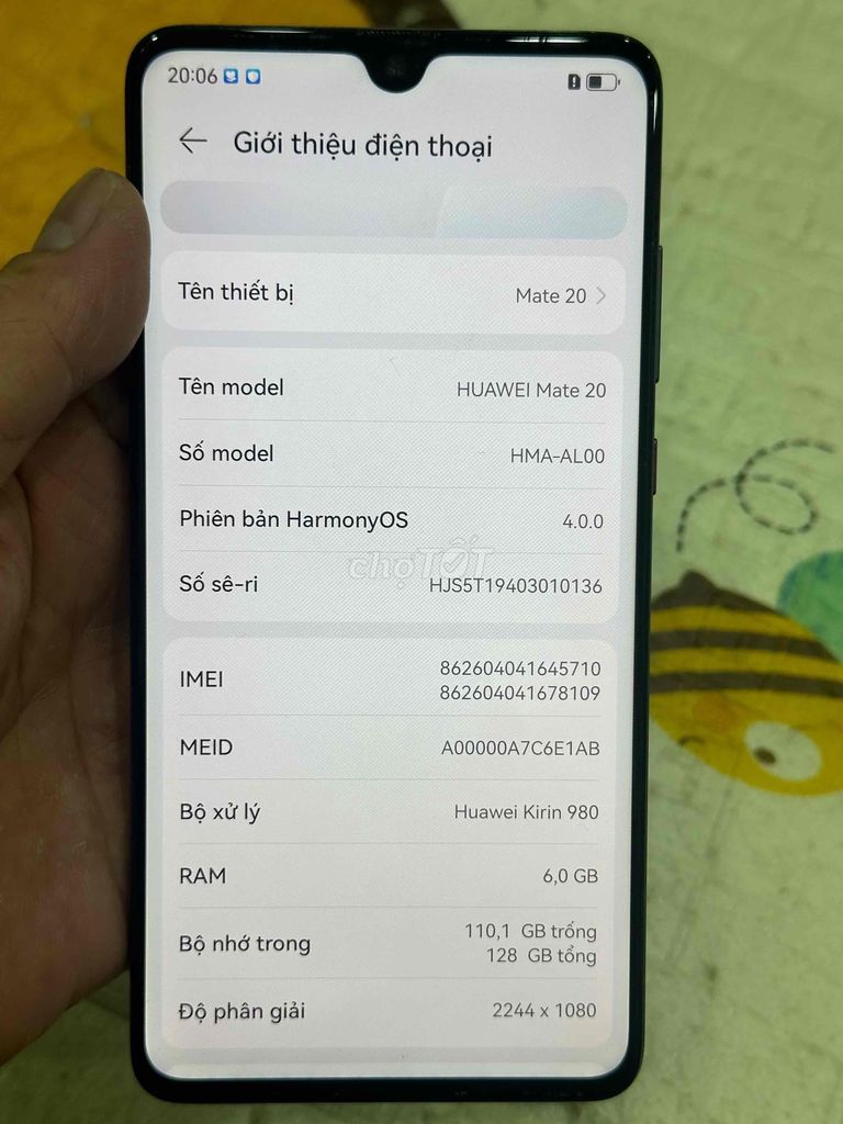 Huawei Mate20, bản 6/128, đen. Mua bán Điện thoại tại Quận Hoàng Mai Hà Nội được đăng bởi Yến Trang hình 1