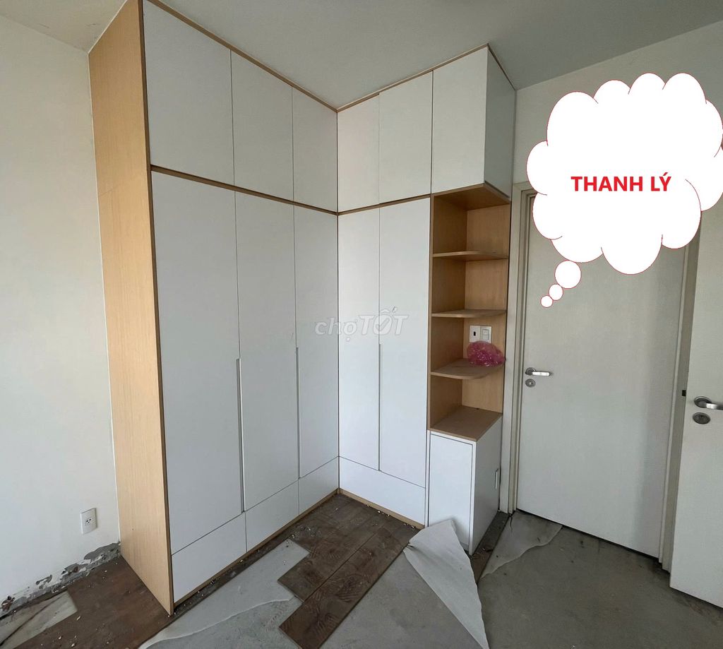 TỦ QUẦN ÁO GỖ MDF GÓC L LIỀN KỆ THANH LÝ