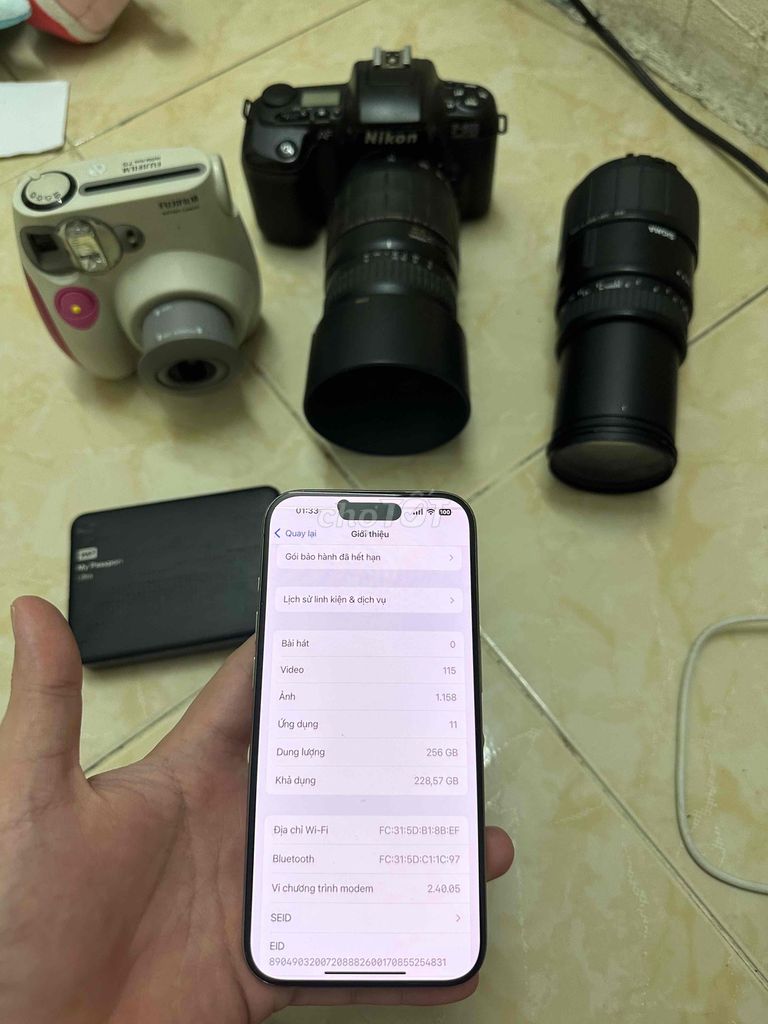 Iphone 15 pro nikon F601 Fujifilm 7s ổ cứng 2TB