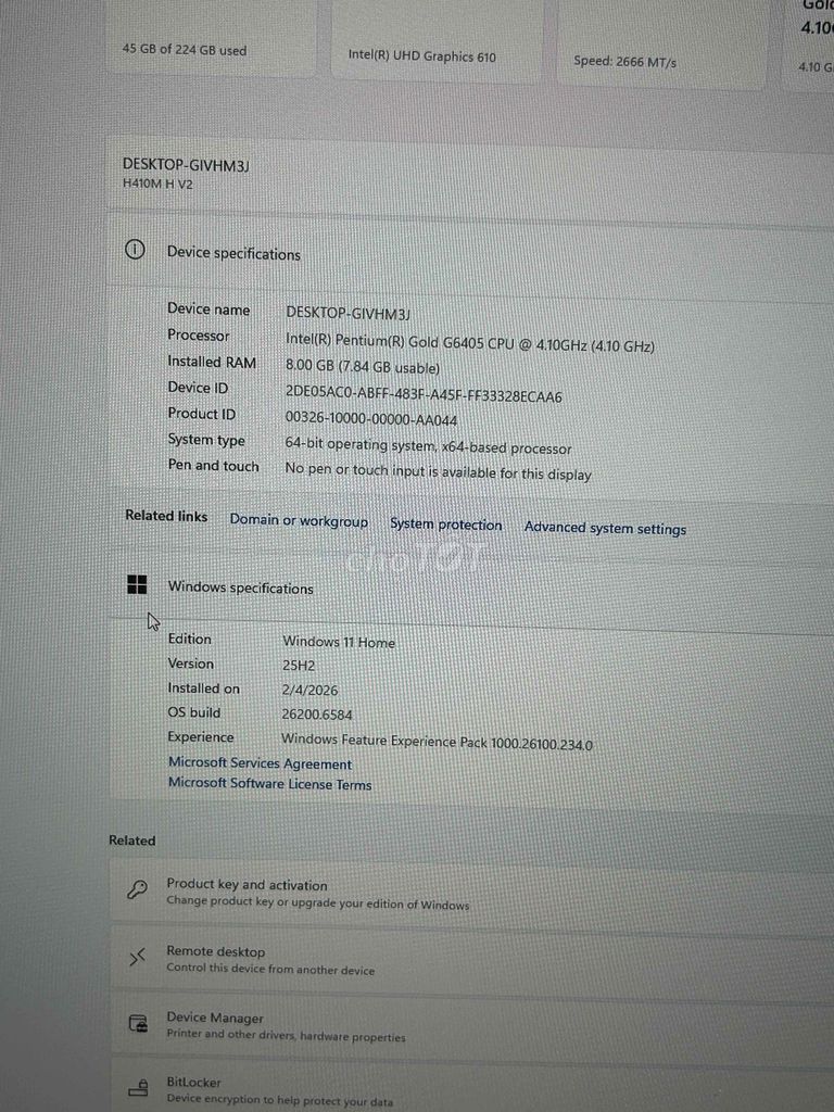 bán h410 và chip g6405. Mua bán Linh kiện (RAM, Card...) tại Huyện Cẩm Giàng Hải Dương được đăng bởi Huy tuyển hình 1