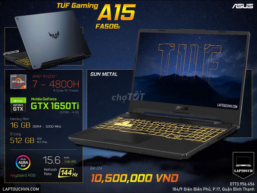 Asus TUF Gaming A15 FA506ii [ GTX 1650Ti ]. Mua bán Laptop tại Quận Bình Thạnh Tp Hồ Chí Minh được đăng bởi Cửa Hàng Máy Tính Laptouch VN hình 1