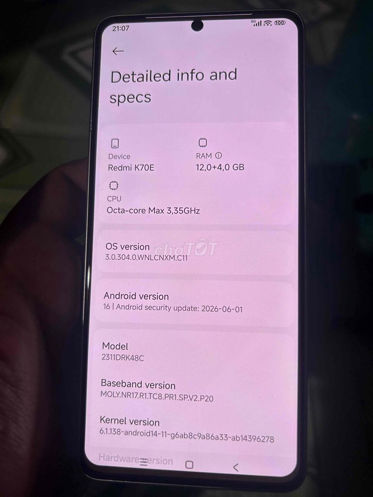 Xiaomi Redmi K70E 12GB/256GB Trắng. Mua bán Điện thoại tại Huyện Xuân Lộc Đồng Nai được đăng bởi Trí hình 1