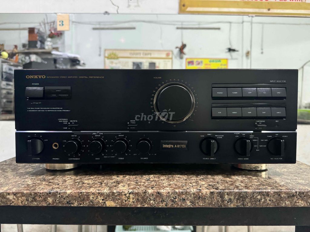 Amply Onkyo A-817EX cs-210w chạy 4 sò Sanken 2 vít