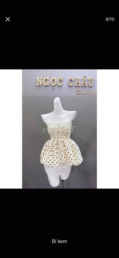 Áo quây Nữ Chấm bi Kem. Mua bán Quần áo tại Quận Bắc Từ Liêm Hà Nội được đăng bởi Nguyễn Quỳnh Anh hình 1