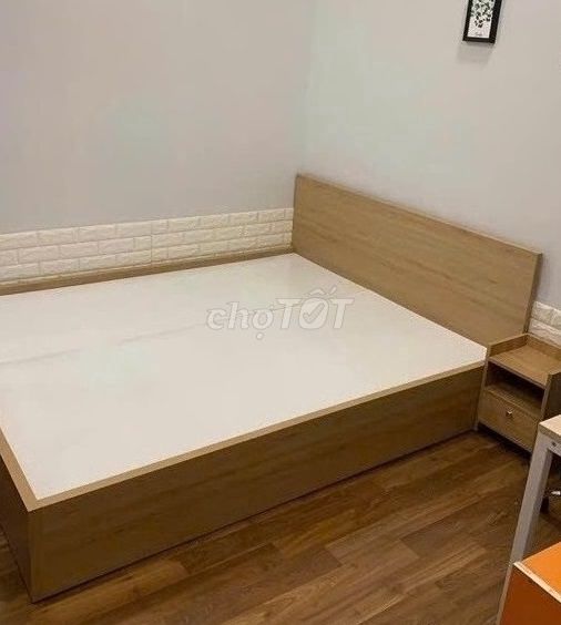 GIường NGGủ gỗ mdf có 2 hộc kéo CAo cấp giao nhanh