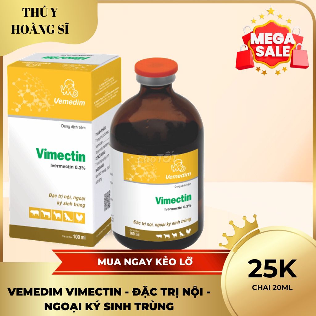 Vimectin trị nội ngoại ký sinh trùng trên vật nuôi