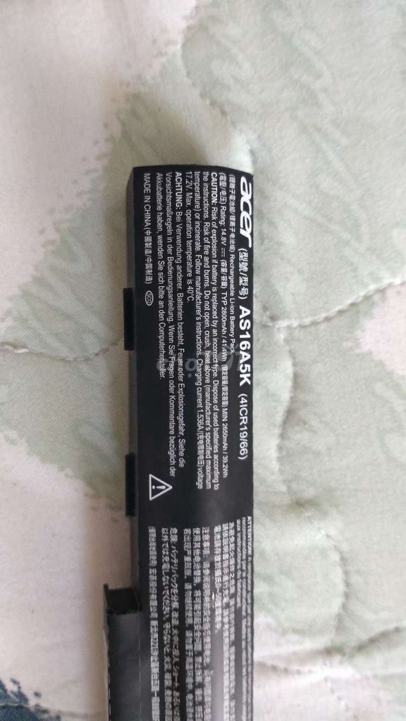 Pin laptop Acer AS16A5K Đen Li-ion. Mua bán Linh kiện (RAM, Card...) tại Huyện Tuy Phước Bình Định được đăng bởi Bảo hình 1