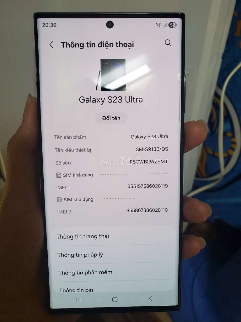 Samsung Galaxy S23 Ultra 256GB Đen Đã sử dụng. Mua bán Điện thoại tại Quận 3 Tp Hồ Chí Minh được đăng bởi luuxuan7979 hình 1