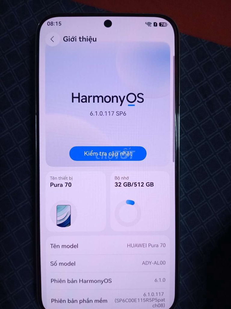 Huawei Pura 70 512GB Trắng 98%. Mua bán Điện thoại tại Huyện Bình Chánh Tp Hồ Chí Minh được đăng bởi HN hình 1