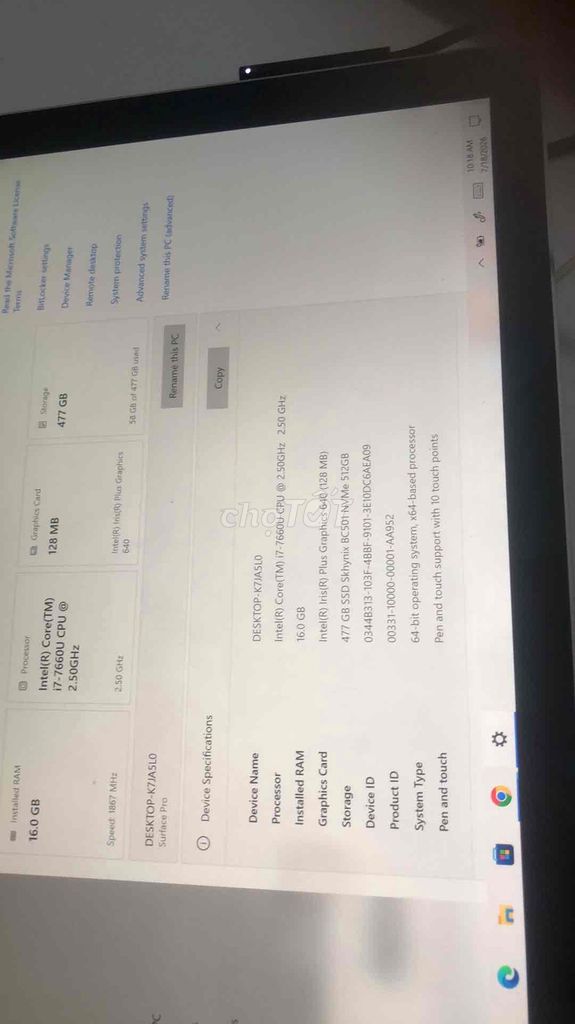 Microsoft Surface Pro 5 i7-7660U 16GB/477GB. Mua bán Laptop tại Quận Liên Chiểu Đà Nẵng được đăng bởi ba đệ hình 1
