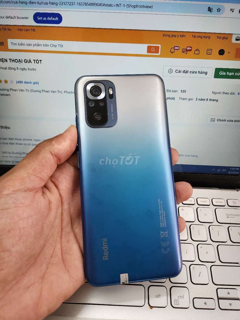 Xiaomi Redmi Note 10S 8GB.128GB PIN 5000 ZIN MƯỢT. Mua bán Điện thoại tại Quận Bình Thạnh Tp Hồ Chí Minh được đăng bởi Dân Mobile hình 1