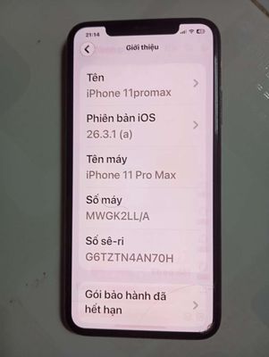 Apple iPhone 11 Pro Max 256GB Đen 84%