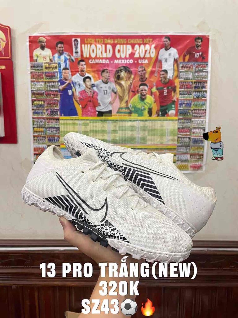 Giày đá bóng Nam Trắng size 43. Mua bán Đồ thể thao, Dã ngoại tại Thành phố Móng Cái Quảng Ninh được đăng bởi hưng dz hình 1