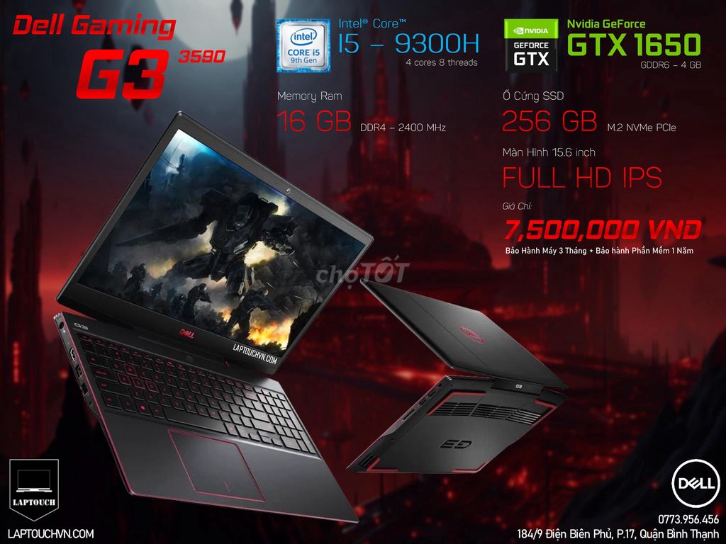 Dell Gaming G3 3590 [ GTX 1650 ]. Mua bán Laptop tại Quận Bình Thạnh Tp Hồ Chí Minh được đăng bởi Cửa Hàng Máy Tính Laptouch VN hình 1
