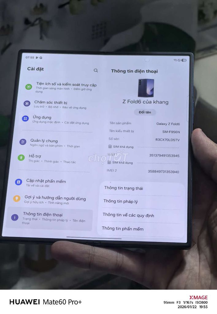 Samsung Galaxy Z Fold6 Xanh. Mua bán Điện thoại tại Thị xã Bến Cát Bình Dương được đăng bởi caocao hình 1