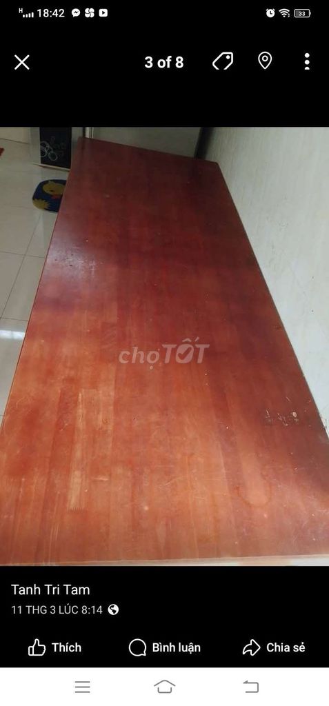Bàn ăn gỗ Nâu đỏ 1.8m. Mua bán Bàn ghế tại Thành phố Vĩnh Long Vĩnh Long được đăng bởi Hiệp hình 1