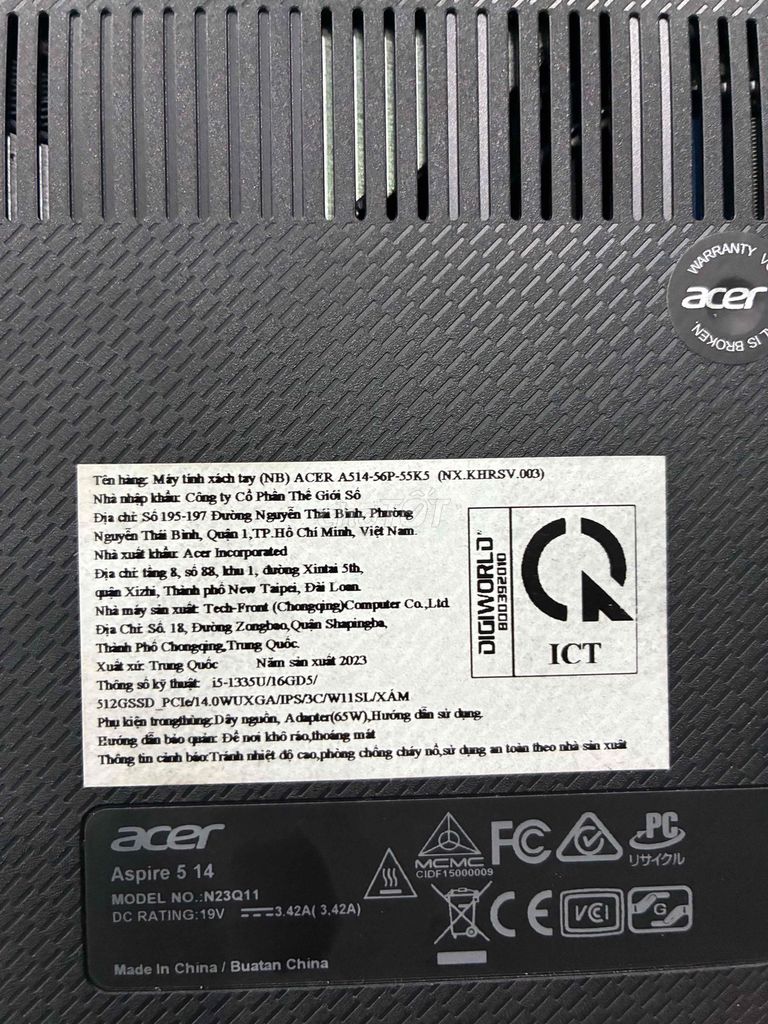 Acer Aspire 5 14 i5 Gen 13 16GB/512GB. Mua bán Laptop tại Thành phố Biên Hòa Đồng Nai được đăng bởi Phú PC Laptop hình 1