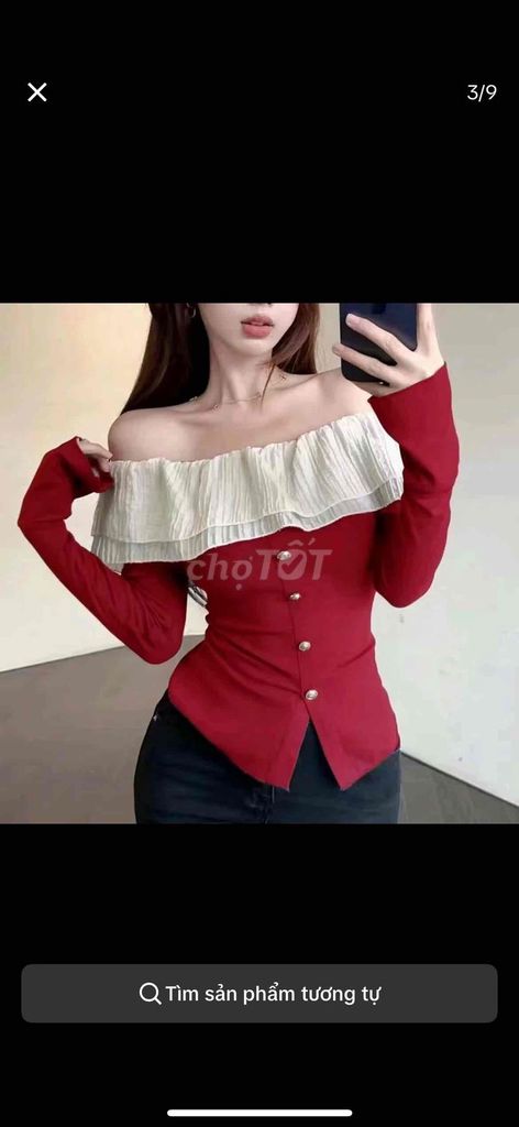 Áo kiểu nữ vải tổng hợp trễ vai. Mua bán Quần áo tại Huyện Phong Điền Cần Thơ được đăng bởi Đồng Yến Nhi hình 1