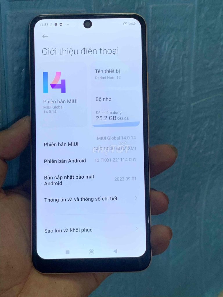 Xiaomi Redmi Note 12 256GB Vàng. Mua bán Điện thoại tại Quận Nam Từ Liêm Hà Nội được đăng bởi Hoàng Đông hình 1
