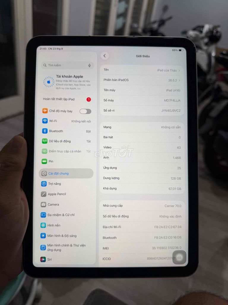Apple iPad Gen 11 128GB 5G Bạc. Mua bán Máy tính bảng tại Quận 10 Tp Hồ Chí Minh được đăng bởi nguyên đoàn hình 1