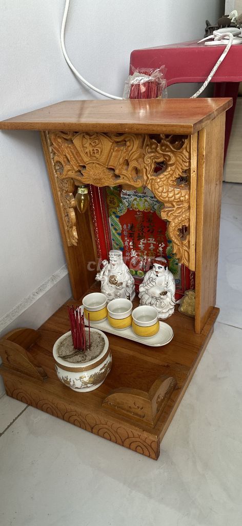 Bàn thờ Thần Tài Gỗ Nâu Chạm Rồng. Mua bán Nội thất, đồ gia dụng khác tại Quận 6 Tp Hồ Chí Minh được đăng bởi Võ Thị  hình 1
