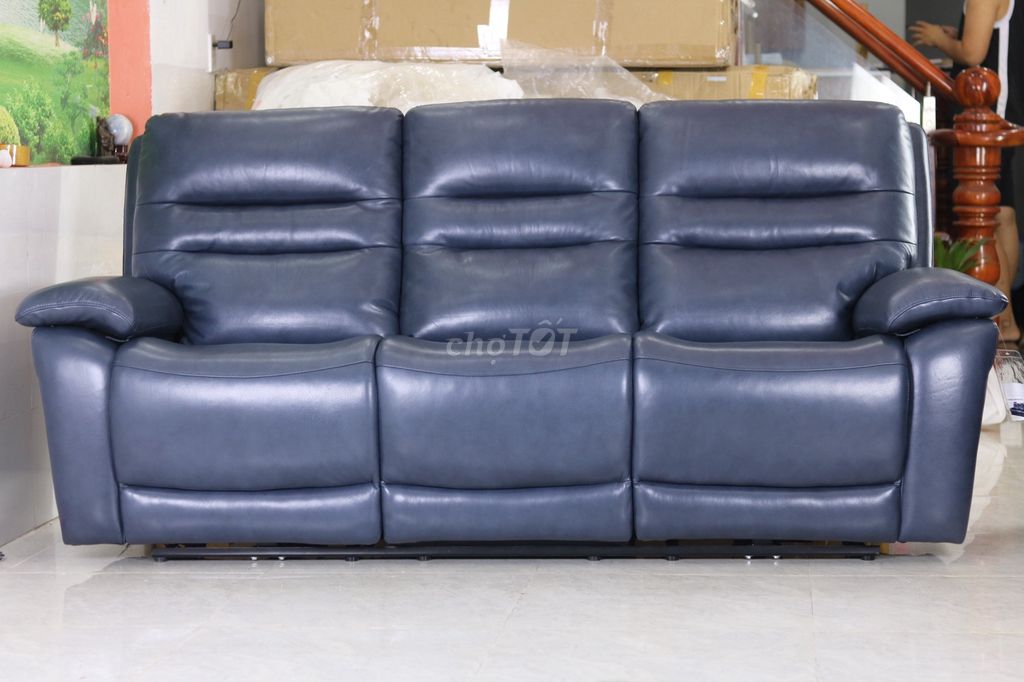 Sofa Leather 3 Seater Power Recliner