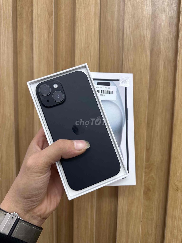 iPhone 15 128GB Đen pin 100 sac 35 lần BH dài