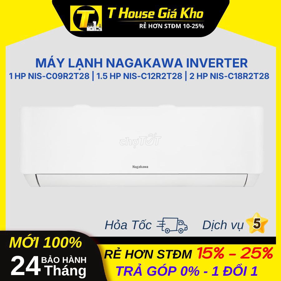 Máy Lạnh Nakagawa Inverter NIS-C12R2T28 Mới 100%. Mua bán Máy lạnh, điều hoà tại Quận Bình Thạnh Tp Hồ Chí Minh được đăng bởi T HOUSE GIÁ KHO hình 1