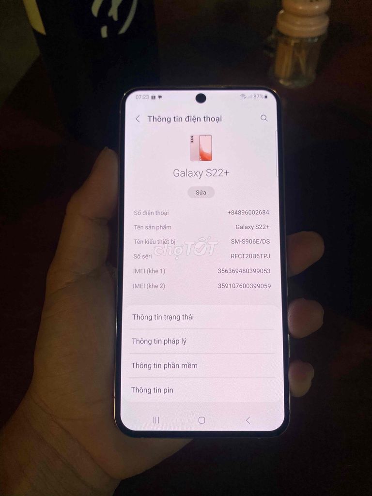 Samsung Galaxy S22+ Hồng. Mua bán Điện thoại tại Huyện Nhà Bè Tp Hồ Chí Minh được đăng bởi bình nguyễn hình 1