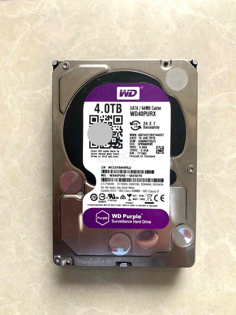 Ổ cứng HDD Western  4TB sk100%. Mua bán Linh kiện (RAM, Card...) tại Quận Tân Phú Tp Hồ Chí Minh được đăng bởi Nguyễn Phong hình 1