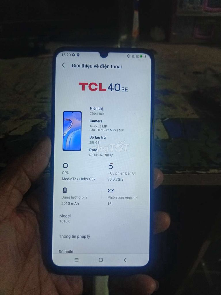 TCL 40SE 256GB Đen. Mua bán Điện thoại tại Huyện Nhơn Trạch Đồng Nai được đăng bởi thien an hình 1