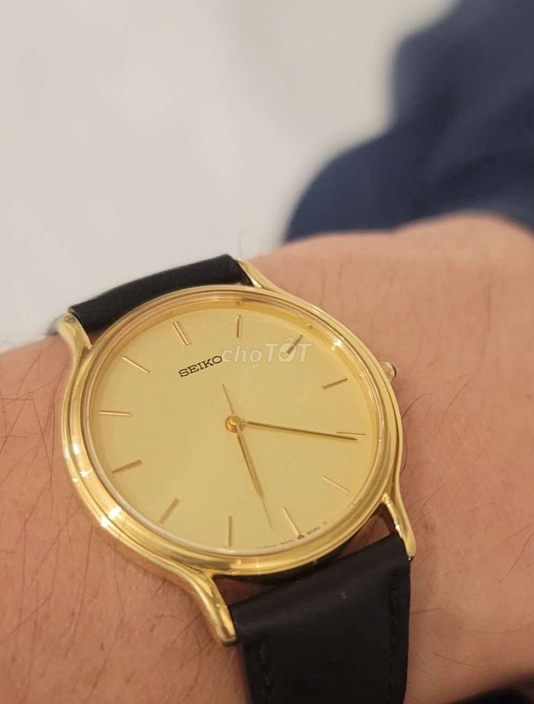 Đồng hồ Seiko Nam Dây da Vàng. Mua bán Đồng hồ tại Quận Cẩm Lệ Đà Nẵng được đăng bởi minh hình 1