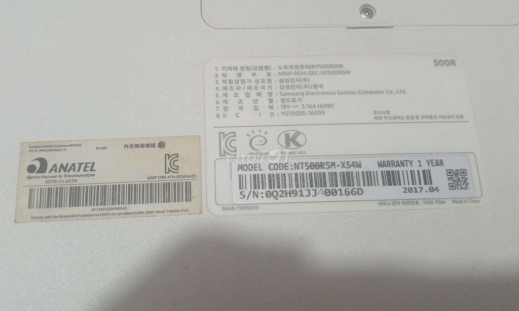 Cần Bán Laptop Samsung NT500R5M