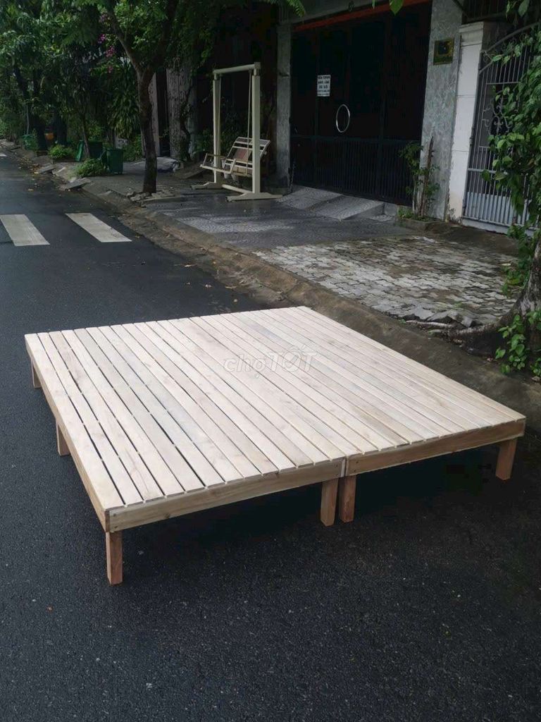 Giường pallet Gỗ quế cho homstay cao 20phân . Mua bán Giường, chăn ga gối nệm tại Quận Cẩm Lệ Đà Nẵng được đăng bởi Ngọcn shop hình 1