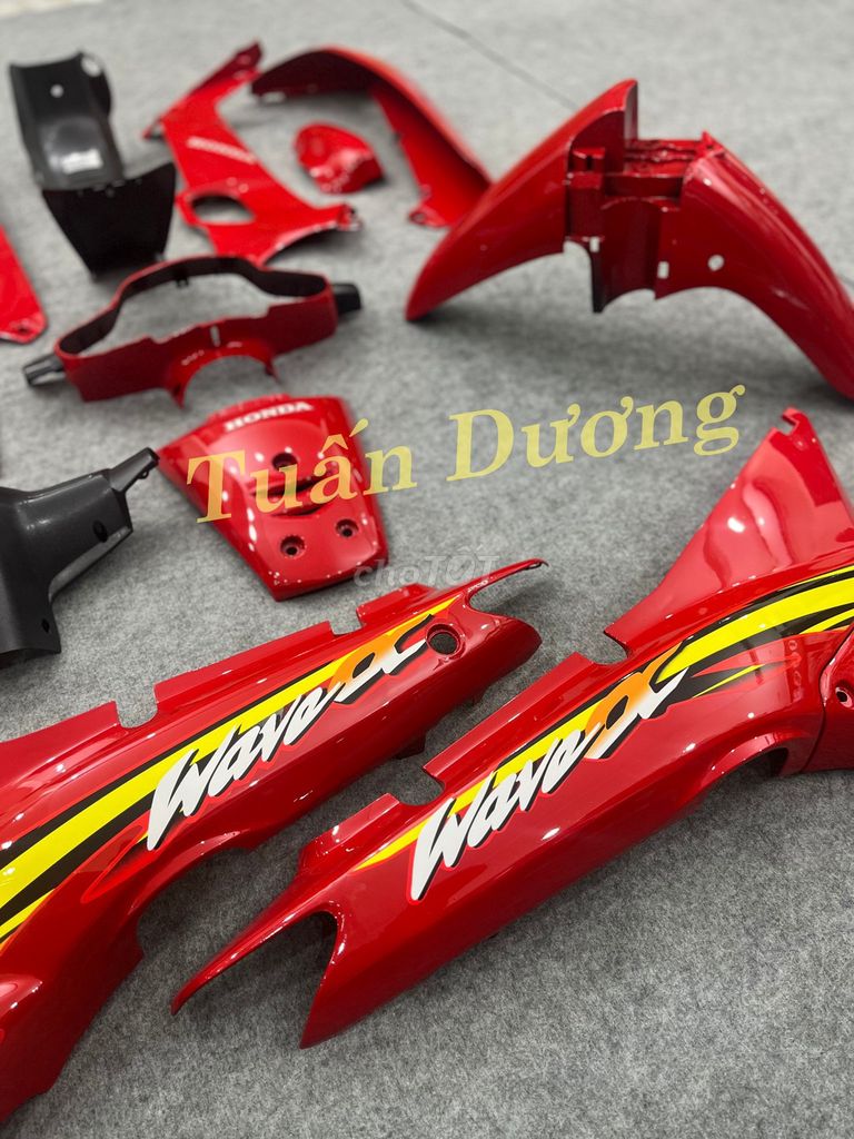 Bộ Nhựa Dàn Áo Xe Máy Wave Alpha Màu Đỏ Cờ Mới. Mua bán Phụ tùng xe tại Quận Hà Đông Hà Nội được đăng bởi Phụ Tùng Xe Tuấn Dương hình 2
