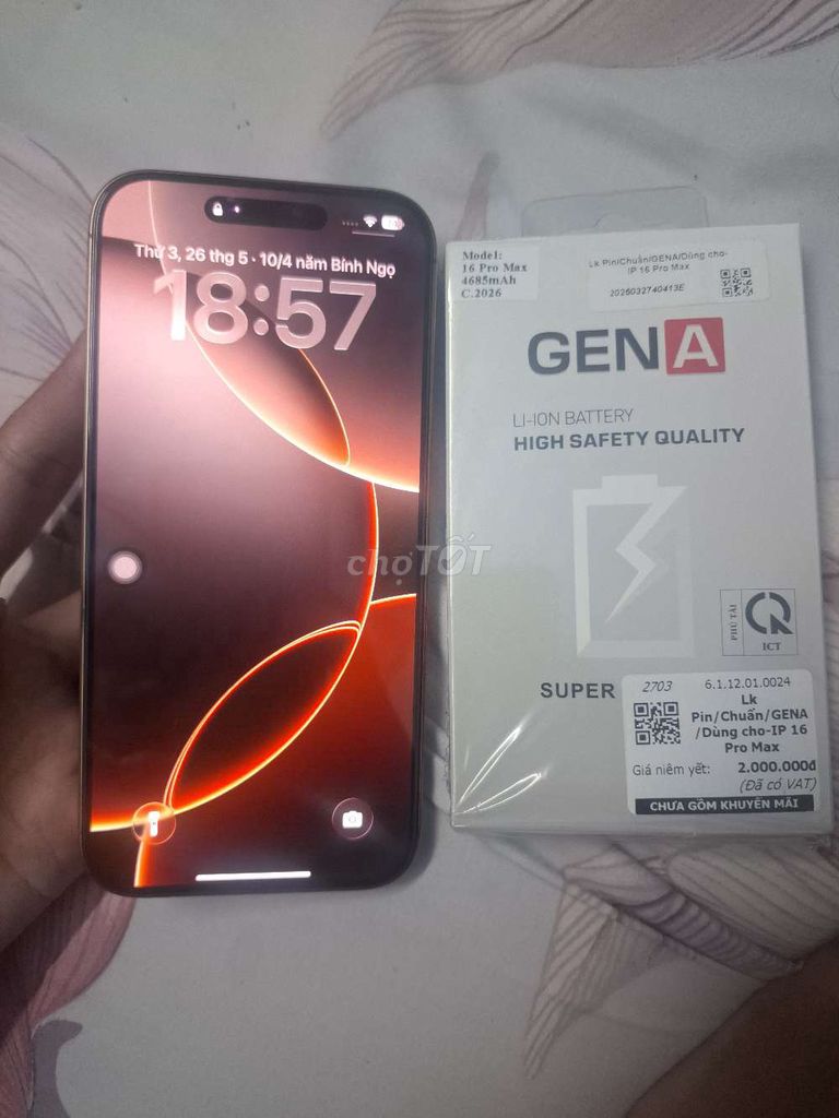 iPhone 16 Pro Max 256GB sa mạc. Mua bán Điện thoại tại Huyện Vĩnh Cửu Đồng Nai được đăng bởi Duy khanh hình 1