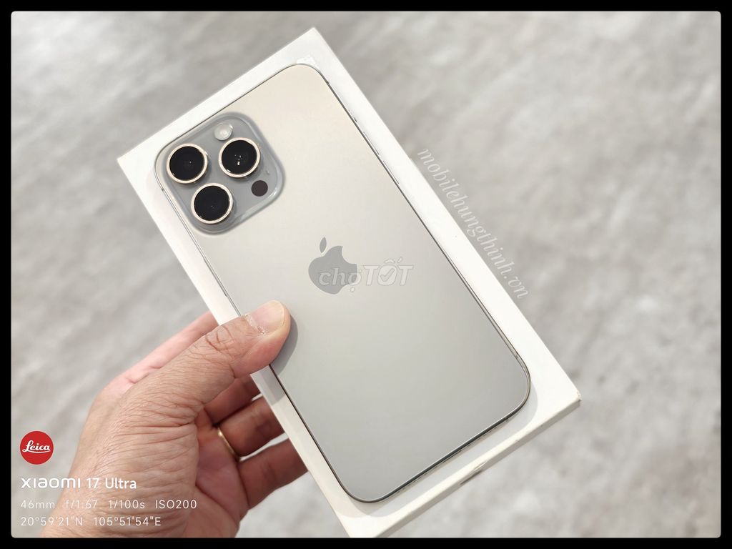 iPhone 15 Pro Max Bản VN 256GB Xám Titan Kèm Box. Mua bán Điện thoại tại Quận Hoàng Mai Hà Nội được đăng bởi mobilehungthinh hình 1